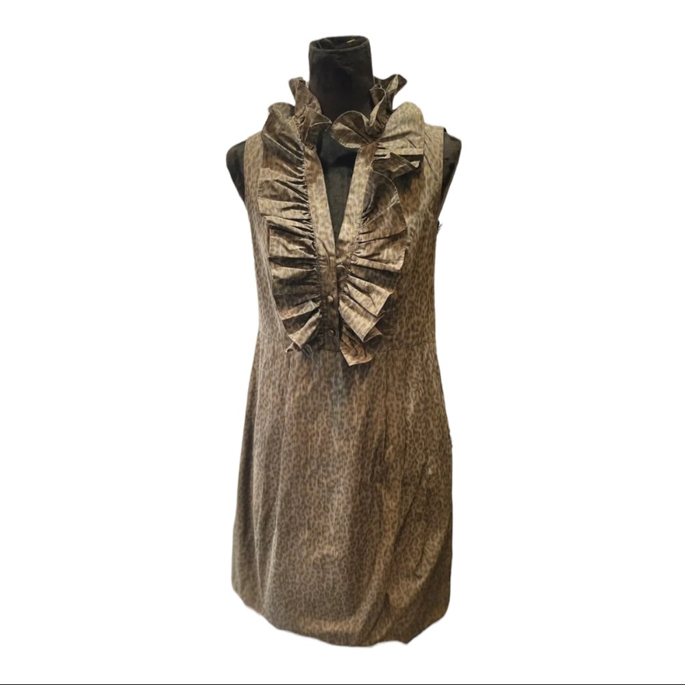 Andrew Marc A-Line Dress, Grey Animal Print Size 12